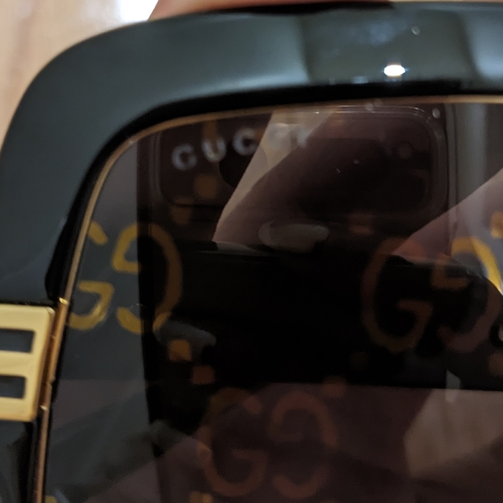 NEW GUCCI SQUARE-FRAME SUNGLASSES WITH GG LENS - Picture 7 of 11